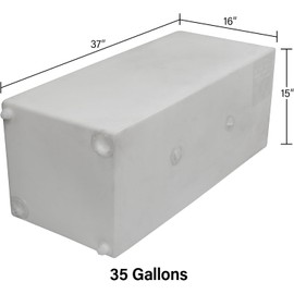 Ameri-Kart 36 Gallon RV Fresh Water Tank, Potable Water Storage Tank for Drinking, Cooking, Cleaning, Showering, for Campers, Trailers, Motorhomes, RVs, Cube Shape, 37" x 16" x 15" (WT-5549)