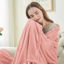 BEDELITE Fleece Blanket Pink Throw Blankets for Couch & Bed, Luxury Plush Cozy Fuzzy Blanket 50" x 60", Super Soft Warm Lightweight Throw Blanket for Travel Camping