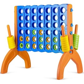 Ayeboovi Giant 4-in-A-Row, Jumbo 4-to-Score Yard Game for Kids and Adults Indoor Outdoor Party Family Connect Game Set with Quick Release Slider & Carrying Bag