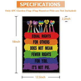 Hafhue Equal Rights for Others Welcome Garden Flag, 12 x 18 Inch Double Sided Fall Holiday Yard Outdoor Farmhouse Decoration Flag, Equal Rights Sign, Garden Flag for "Rights", Garden Peace Flag