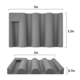 Soap Dish for Shower, Bathroom & Kitchen – Non-Slip, Self-Draining Design to Keep Soap Dry, Extend Soap Life – Easy to Clean, Compact & Durable (Grey, 2 pcs)