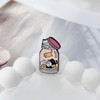 Cute Cartoon Cat in Pink Bottle Enamel Brooch for Women