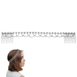 FAIRYGATE Rhinestone Headband Crystal Wedding Tiara for Bride,Elegant Rhinestone Bridal Flower Tiara Crown Womens Tiara Headband Hair Accessories, Silver 5020