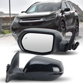 MOFOAP Driver Side Mirror For 2017-2022 Honda CRV Mirrors with BSD Heated Turn Signal anual Folding (9Pins) Black