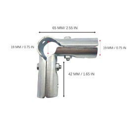 2 Pcs 90 Degree Structural Pipe Connector, Fit OD 3/4 inch (19.1mm))3 Way Joint Chain Link Fence Clamp, Carbon Steel,for Panel Pipe L Clamps Parts DIY Shelf Garden Support,Bolts and Nuts Included