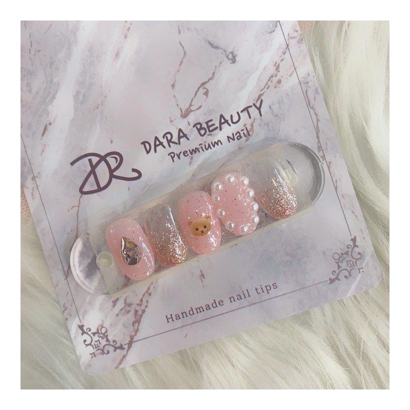 Next day delivery⭐Bear glitter pearl nail⭐ / 다음날 발송⭐곰돌이 글리터