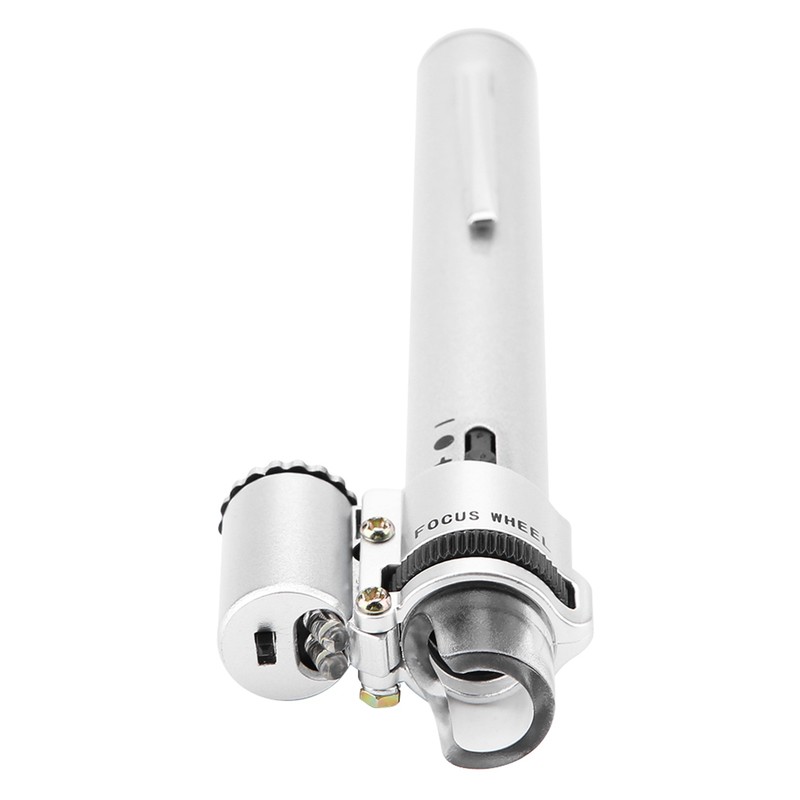 100X Mini LED Magnifier Microscope Jewelers Loupe Magnifying Glass Pouch