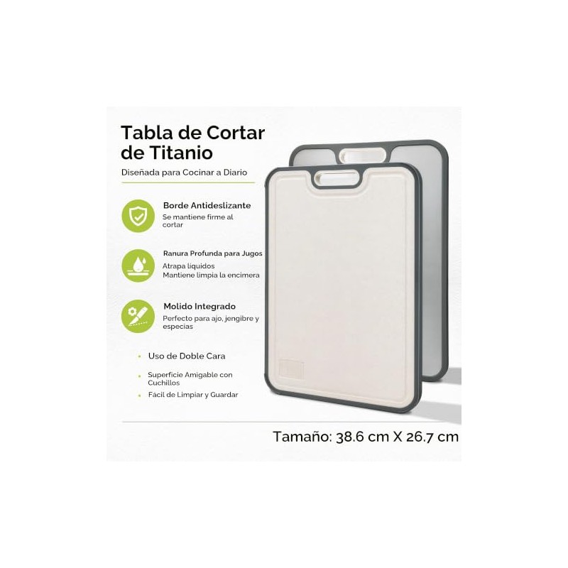 Freshware - Tabla de cortar de titanio para cocina, tablas
