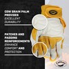 Caiman Genuine Top Cow Grain Leather Velcro� RevolutionTM Gloves (Large/Yellow)