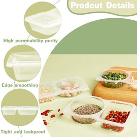 NlsqEU Salad Dressing Container, Snack Container, Pack of 25 Spice Containers, Leak-proof Spice Containers, Snack Box with Compartments, Transparent Portable Snack Box for Lunch, Picnics and Travel