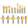 15Pcs Router Bit Straight Slotting Router Bit Cutter Tool Set