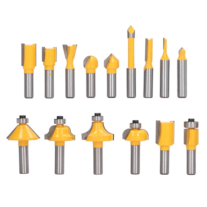 15Pcs Router Bit Straight Slotting Router Bit Cutter Tool Set