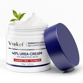 VREKEF Urea Cream 40 Percent for Feet Maximum Strength, Urea Cream 40% Plus Salicylic Acid 2%, Foot & Hand Cream for Dry Cracked (Classic)