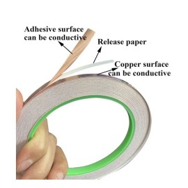 Copper Tape with Double-Sided 2pcs Copper Tape with Double-Sided Conductive Copper Foil Tape Self Adhesive EMI