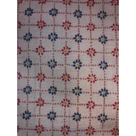 Country Flower Plaid Design Cotton Fabric 1/4 Yard - Great for Masks or Quilts