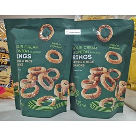 Generic Trader Joe's Sour Cream & Onion Flavored Rings Lentile & Rice Snacks 2.5oz 71g (Two Bags)