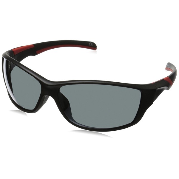 Foster Grant Men's Completion Wrap Sunglasses, Black/Smoke, 67 mm