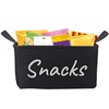 SnowTing Fabric Snack Basket for Kitchen Pantry Countertop, Black Large