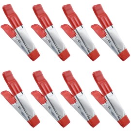 8 PCS 4-Inch Metal Spring Clamps Heavy Duty Tent Clips for Woodworking Camping (OZXNO,Maximum Opening 3.5CM)