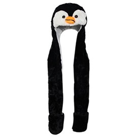Gorro de felpa con diseño de animales: talla única para adultos y niños/gorro suave y cálido, Pingüino, Small-Large