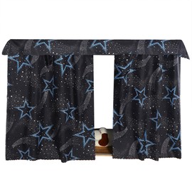 Reberomantique Blackout Bottom Bunk Bed Curtains Underbed Privacy Curtain 2 Panels Play Curtain Set with Dustproof Top Curtain (Stars, 43.3 x 78.7 in)