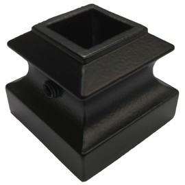 Base Shoe for Iron Balusters (Contractor Pack of 10) Flat Shoes with Set Screw for use with 1/2" Square Scroll Basket Twist Knuckle Iron Balusters (Real Satin Black not Matte)