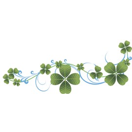 Pretty Lucky Streen of Four Leaf Clovers Vinyl Decal Sticker (4" Wide)