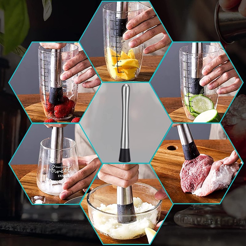 YSTrillion Cocktail Muddler 25 cm Crushed Ice Hammer Cocktail Muddler