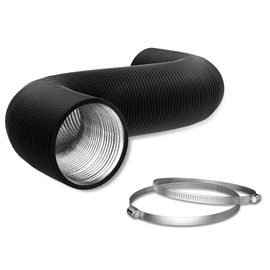 Flexible 8 Inch 16ft Aluminum Ducting-4 Layer Protection Dryer Vent Hose for HVAC Heating Cooling Ventilation and Exhaust, 2 Clamps Included