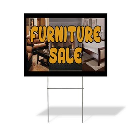 Fastasticdeals Weatherproof Yard Sign Furniture Sale Business B Brown Lawn Garden Equipment 24x18 Inches 1 Side Print
