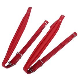 Cocoarm Accordion Harness Straps, Adjustable Shoulder Belts for 16-120 Bass Accordion, Soft PU Leather, Red