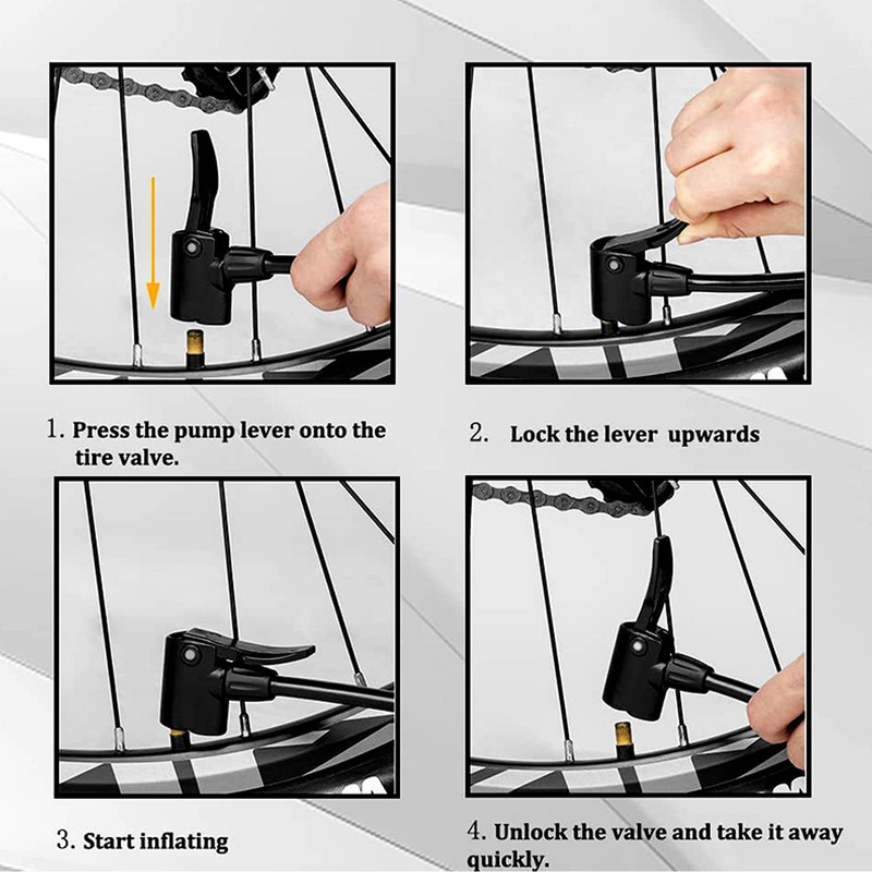 Road Bike Foot Inflator Pump High Pressure Portable Tire Inflator