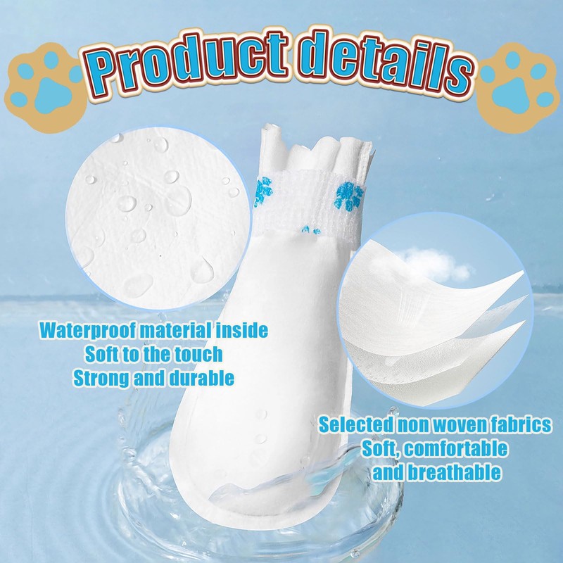 Hikiwin 40Pcs Disposable Dog Boots for Paw Protection, Pet Booties