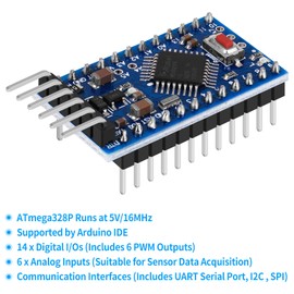 YELUFT 3pcs Pro Mini ATMEGA328P 5V 16MHz Development Board Microcontroller Compatible with Arduino IDE (Pre-Soldered)