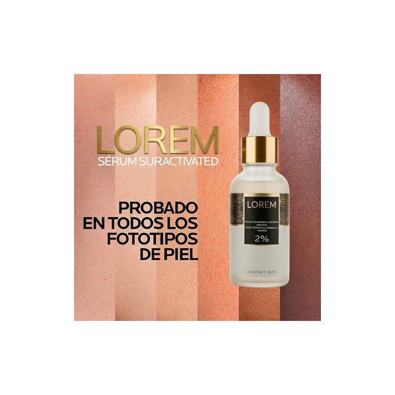 LOREM Serum Facial Ácido Hialurónico 2% con Péptidos de Colágeno