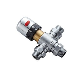 HHOOMMEE DN15 Thermostatic Water Mixing Valve, 3 Way 1/2 Inch Temperature Control Bathroom Faucet Shower Valve