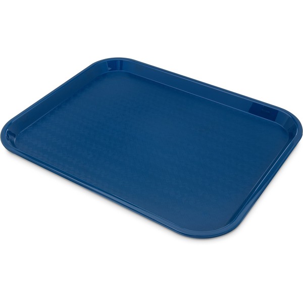 Carlisle FoodService Products Cafe Fast Food Cafeteria Tray with Patterned Surface for Cafeterias, Fast Food, And Dining Room, Plastic, 17.87 X 14 X 0.98 Inches, Blue