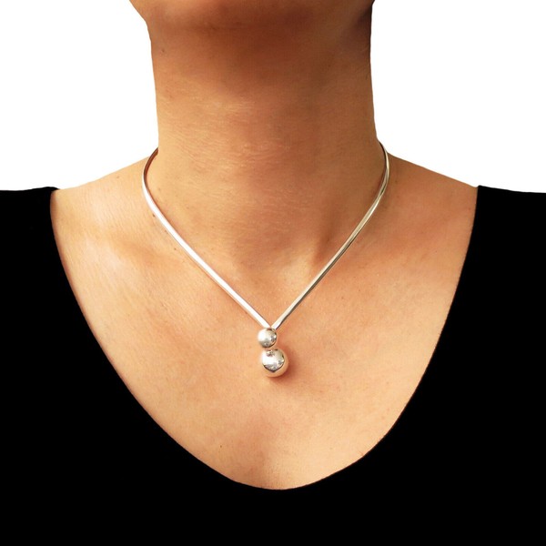 Hallmarked 925 Sterling Silver Fitted Ball Bead Choker Necklace in a Gift Box