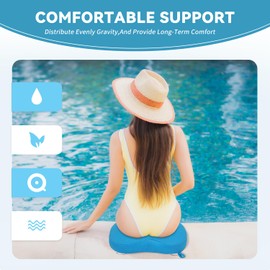 Idle Hippo Hot Tub Booster Seat, Weighted Hot Tub Pillow with Powerful Non-Slip Suction Cups, 4D Air Mesh Ergonomic, Booster Cushion, Quick Dry Spa Pillow for Indoor Outdoor Hot Tub (Blue)