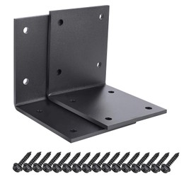 2 Pcs 6" X 6" Post Bracket - 90 Degree Bracket for 6" Post, Heavy Duty Brackets for Braces,Angle Bracket, ¼ Thickness Wood Post Bracket,Angle Support Bracket,Right Angle Steel Bracket Screws Included