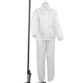 ESD Work Safety Overall, Antistatic Polyester Protective Suit, White Split Design for Workshop (4XL-White)