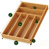 Bamboo Silverware Organizer, Bamboo Kitchen Drawer Cutlery Organizer, Utensil Holder,