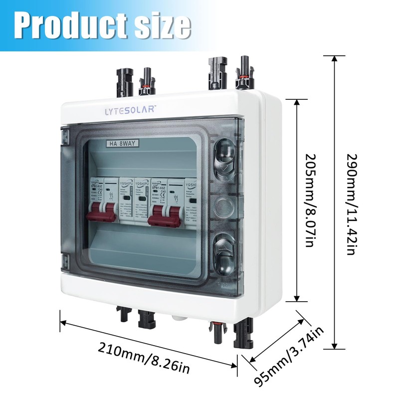 2 String 1000V PV Combiner Box 2 in 2 Out,