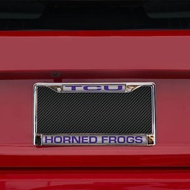 Rico TCU Texas Christian Horned Frogs Chrome Metal License Plate Frame Holder