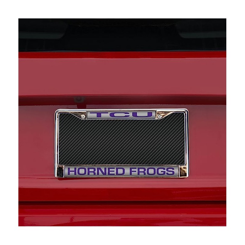 Rico TCU Texas Christian Horned Frogs Chrome Metal License Plate