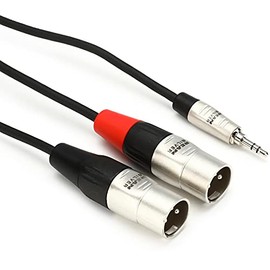Hosa HMX-010Y Pro Stereo Breakout Cable - 3.5mm TRS Male to Dual XLR Male - 10 Foot