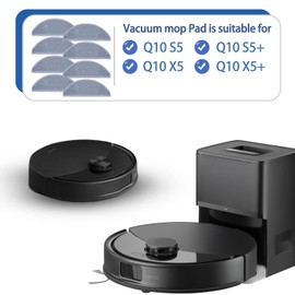 8 Pack Mop Cloth Pads Accessories Compatible with Roborock Q10 S5/Q10 S5+/Q10 X5/Q10 X5+ Robot Vacuum Cleaner Mop Cloth Vacuum Mop Pad Kit Replacement Parts (A (Fiber mop Cloth 8pcs))