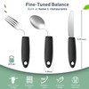 3-Piece Adaptive Utensils Set - 42° Angled Parkinsons Utensils, Weighted