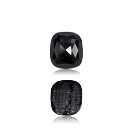 0.79 Cts of 5.75x5.17x2.61 mm AA Cushion Rose Cut (1 pc) Loose Treated Fancy Black Diamond (DIAMOND APPRAISAL INCLUDED)