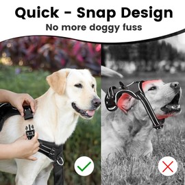 Sunraymascota No Pull Dog Harness, Reflective Puppy Vest for Small Medium Large Sized Dog(Black,L)